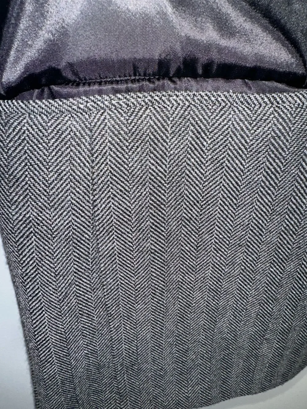 ASOS DESIGN 50R Gray Houndstooth Wool Blend Blazer Jacket Sport Coat